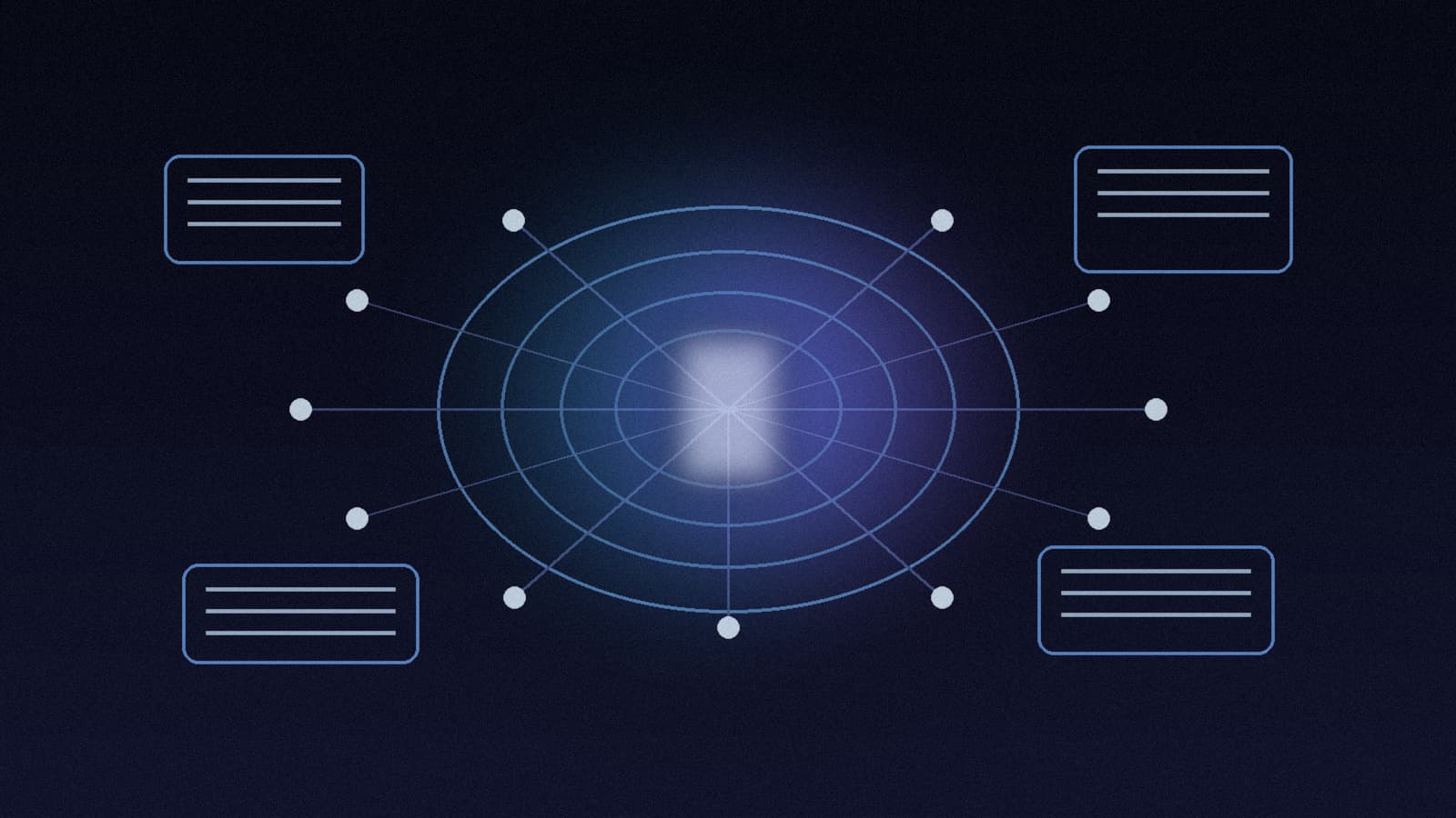 A cinematic enterprise control room mapping AI providers, trusted partners, fallback models, and security approvals as one connected supply chain