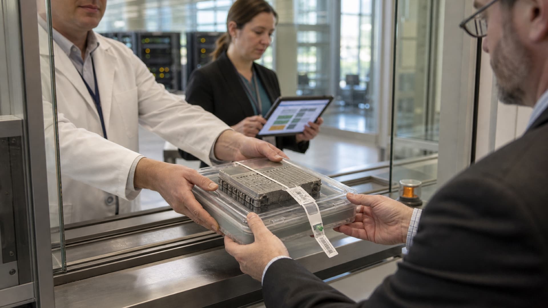 Independent reviewers controlling a gateway as a frontier AI capability branches into healthcare, energy, research, and enterprise systems