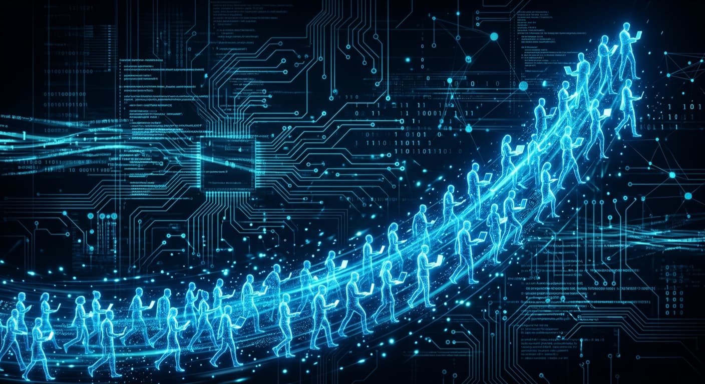 Visualization of tech industry rapid hiring and growth