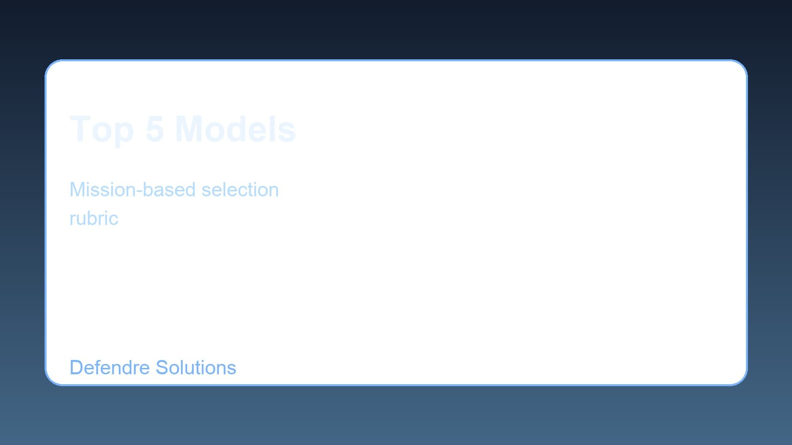 Decision matrix mapping product missions to the five leading AI models of 2025